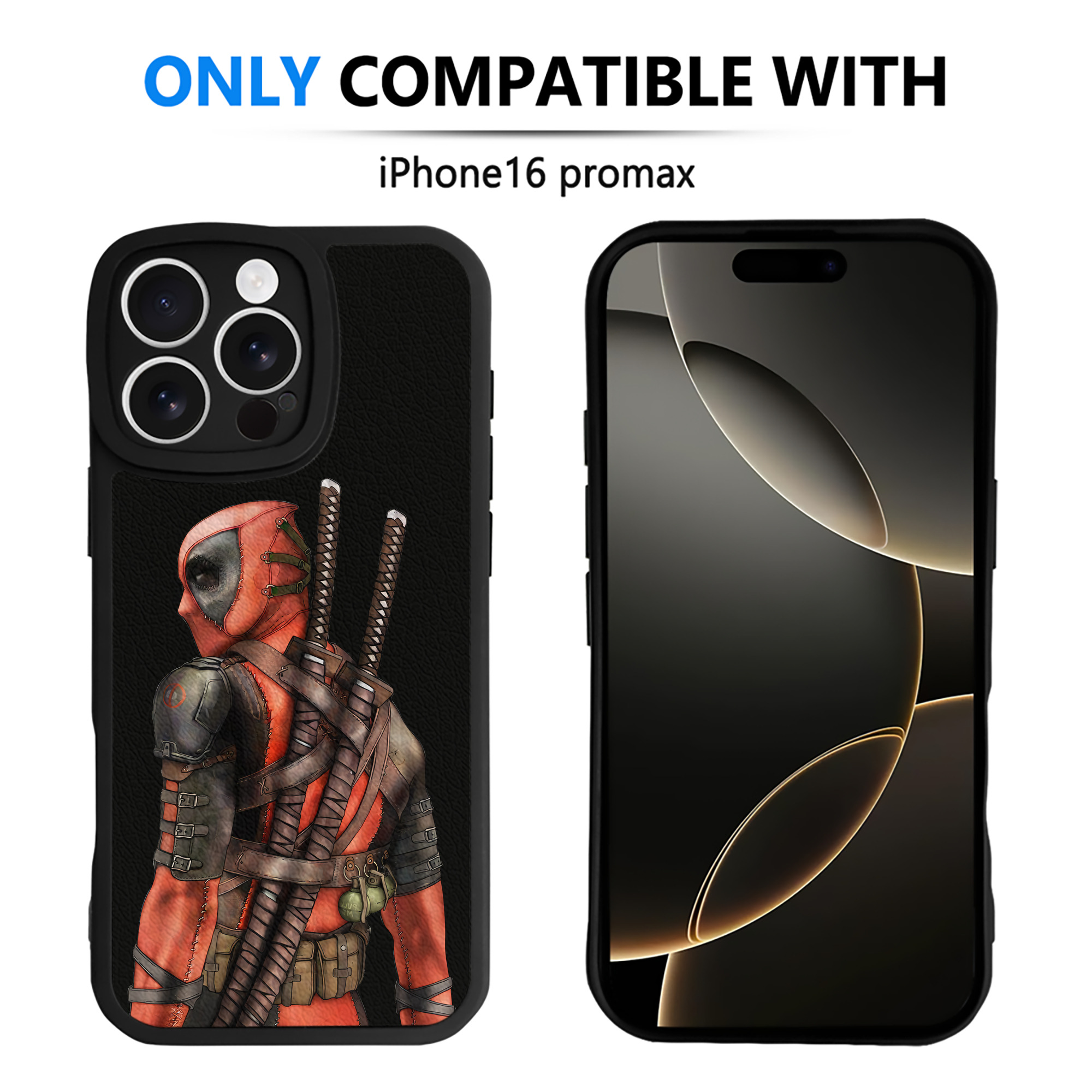 （画像用） Deadpool デッドプール 【iPhone 16シリーズ対応】シリコンスマホケース（レザー調） 材質：シリコン